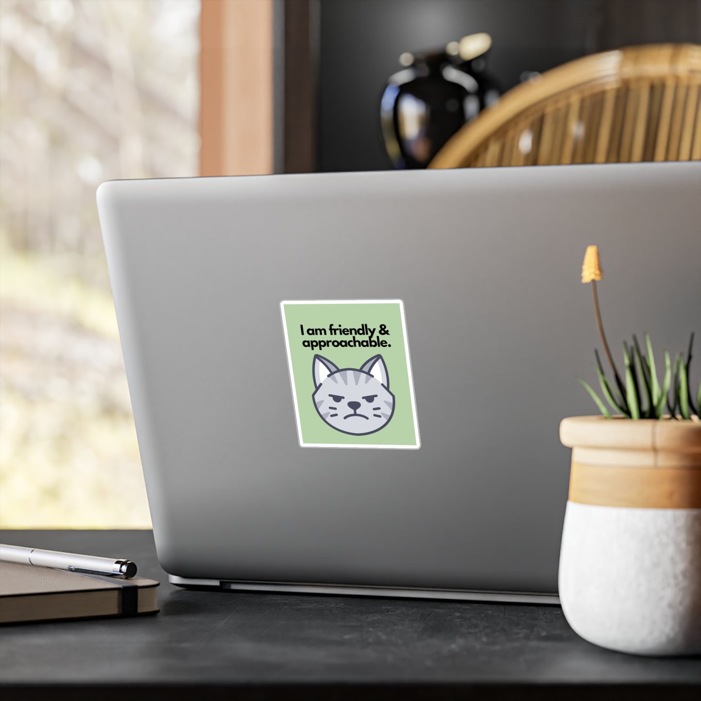 Resting Cat Face Sticker