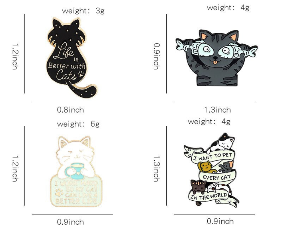 Better with Cats Enamel Pins