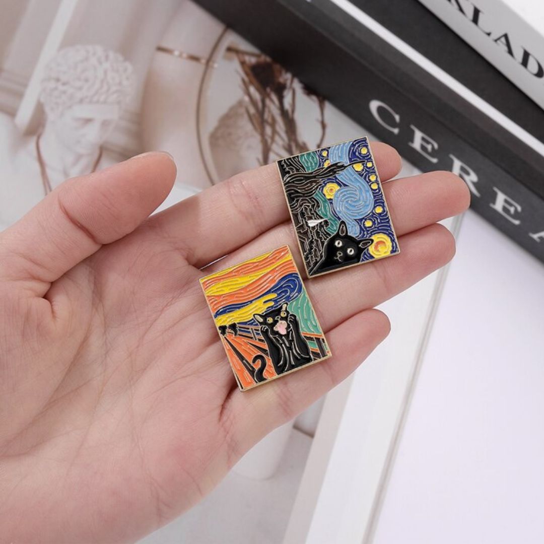 Artsy Cat Enamel Pins