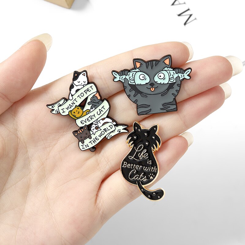 Better with Cats Enamel Pins