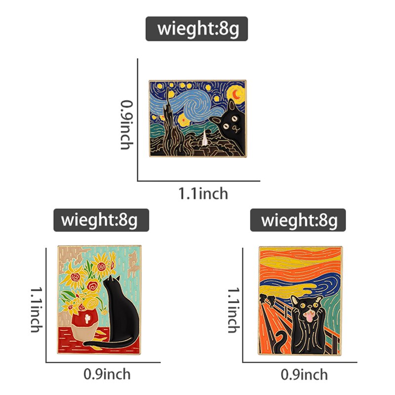 Artsy Cat Enamel Pins