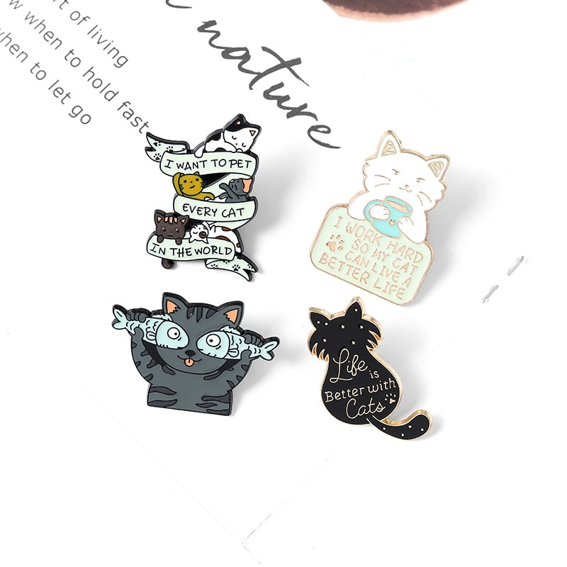 Cat Pins  Frida Cat Enamel Pins, $0.39 -  ®